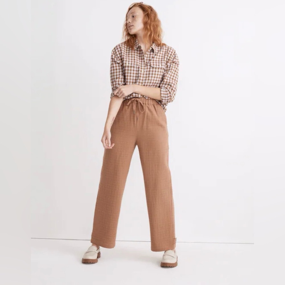Madewell Jacquard Pull-On Pants in Faded Earth LIKE NEW